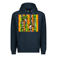Navy st patricks cow and shamrock with cowhide Premium Hoodie - Artiststas