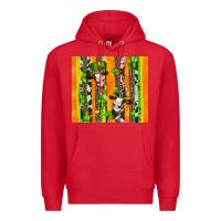 Red st patricks cow and shamrock with cowhide Premium Hoodie - Artiststas