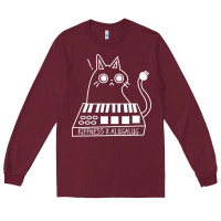 Burgundy The KIFFNESS X ALUGALUG white cat Classic Long Sleeve Tee - SnappyArt