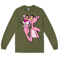 Army Green pink panther Long Sleeve Tee - SnappyArt