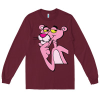 Burgundy pink panther Long Sleeve Tee - SnappyArt