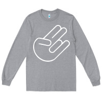 Heather Grey shocker hand Long Sleeve Tee - SnappyArt