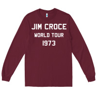 Burgundy Jim Croce World Tour 1973 Long Sleeve Tee - SnappyArt