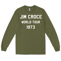 Army Green Jim Croce World Tour 1973 Long Sleeve Tee - SnappyArt