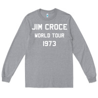 Heather Grey Jim Croce World Tour 1973 Long Sleeve Tee - SnappyArt