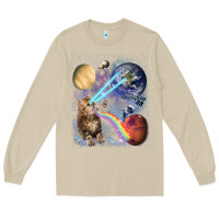 Mushroom Fluffy Kitten Shoot Laser Rainbow Space Galaxy, Cat Gifts Long Sleeve Tee - SnappyArt