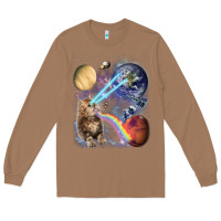 Toasted Coconut Fluffy Kitten Shoot Laser Rainbow Space Galaxy, Cat Gifts Long Sleeve Tee - SnappyArt