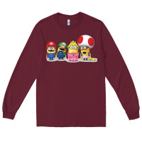 Burgundy Super Minion Bros Long Sleeve Tee - FloraArt