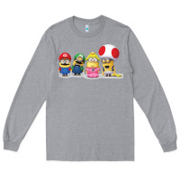 Heather Grey Super Minion Bros Long Sleeve Tee - FloraArt