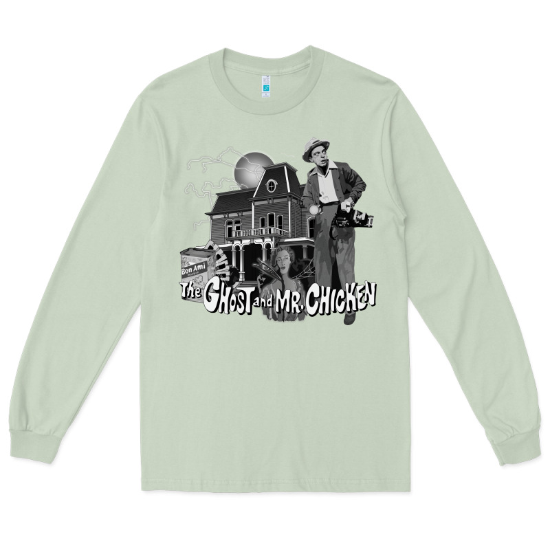 The Ghost And Mr Chicken Green Long Sleeve Tee by FloraArt | Teevron