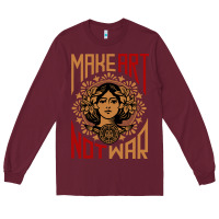 Burgundy make art not war symbol Long Sleeve Tee - FloraArt