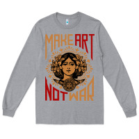 Heather Grey make art not war symbol Long Sleeve Tee - FloraArt