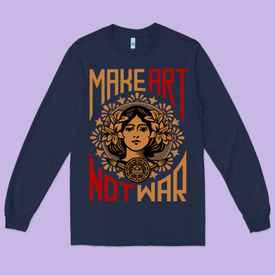 Make Art Not War Symbol Long Sleeve Tee Designed By Floraart