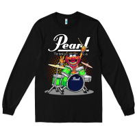 Black ANIMAL DRUMMER PEARL DRUMS Long Sleeve Tee - FloraArt