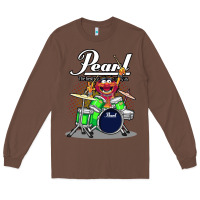 Chestnut ANIMAL DRUMMER PEARL DRUMS Long Sleeve Tee - FloraArt