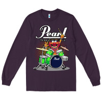 Plum ANIMAL DRUMMER PEARL DRUMS Long Sleeve Tee - FloraArt