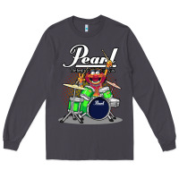 Smoke ANIMAL DRUMMER PEARL DRUMS Long Sleeve Tee - FloraArt