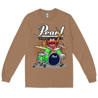 Toasted Coconut ANIMAL DRUMMER PEARL DRUMS Long Sleeve Tee - FloraArt
