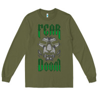 Army Green Fear Doom Long Sleeve Tee - FloraArt