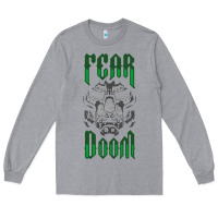Heather Grey Fear Doom Long Sleeve Tee - FloraArt