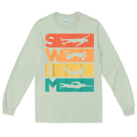Matcha retro vintage swimming gift for swimmers t shirt Long Sleeve Tee - FloraArt