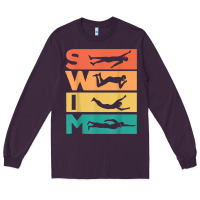 Plum retro vintage swimming gift for swimmers t shirt Long Sleeve Tee - FloraArt