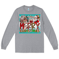 Heather Grey merry Christmas Long Sleeve Tee - CowhideDigitalArt