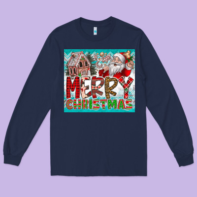 Merry Christmas Long Sleeve Tee Designed By Cowhidedigitalart