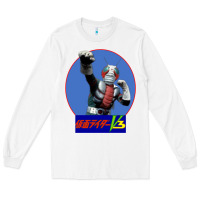 White KAMEN RIDER V3 PUNCH Long Sleeve Tee - FloraArt