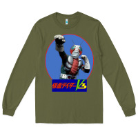 Army Green KAMEN RIDER V3 PUNCH Long Sleeve Tee - FloraArt