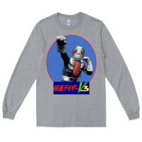 Heather Grey KAMEN RIDER V3 PUNCH Long Sleeve Tee - FloraArt