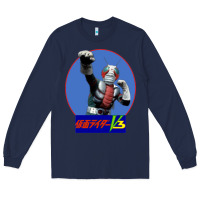 Navy KAMEN RIDER V3 PUNCH Long Sleeve Tee - FloraArt