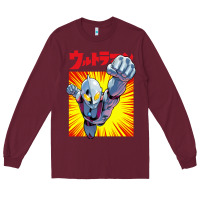 Burgundy ultraman exclusive yellow Long Sleeve Tee - FloraArt