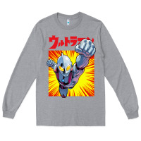 Heather Grey ultraman exclusive yellow Long Sleeve Tee - FloraArt