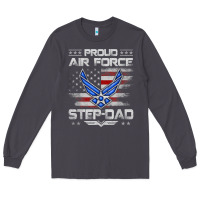 Smoke proud air force step dad veteran vintage flag veterans day t shirt Long Sleeve Tee - FloraArt