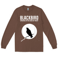 Chestnut blackbird singing in the dead of night t shirt Long Sleeve Tee - FloraArt