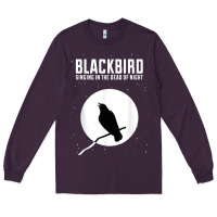 Plum blackbird singing in the dead of night t shirt Long Sleeve Tee - FloraArt