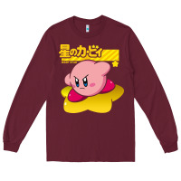Burgundy kirby men's pink Long Sleeve Tee - FloraArt