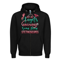 Black not all angels have wings some have stethoscopes Zipper Hoodie - RanaPortraitStore