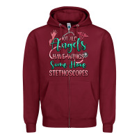 Burgundy not all angels have wings some have stethoscopes Zipper Hoodie - RanaPortraitStore