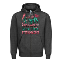 Charcoal Heather not all angels have wings some have stethoscopes Zipper Hoodie - RanaPortraitStore