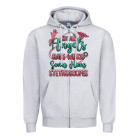 Heather Grey not all angels have wings some have stethoscopes Zipper Hoodie - RanaPortraitStore