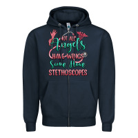 Navy not all angels have wings some have stethoscopes Zipper Hoodie - RanaPortraitStore
