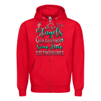Red not all angels have wings some have stethoscopes Zipper Hoodie - RanaPortraitStore