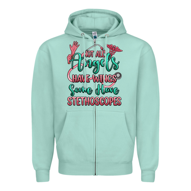Not All Angels Have Wings Some Have Stethoscopes Zipper Hoodie by RanaPortraitStore | Teevron