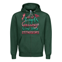 Sports Green not all angels have wings some have stethoscopes Zipper Hoodie - RanaPortraitStore