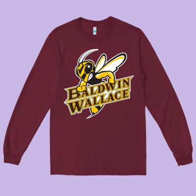 Baldwin Wallace University Yellowjackets Long Sleeve Tee Designed By Floraart