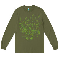 Army Green Cyberpunk samurai Neon Green Long Sleeve Tee - FloraArt