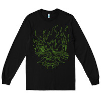 Black Cyberpunk samurai Neon Green Long Sleeve Tee - FloraArt