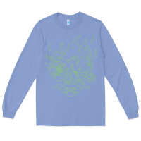 Colony Blue Cyberpunk samurai Neon Green Long Sleeve Tee - FloraArt